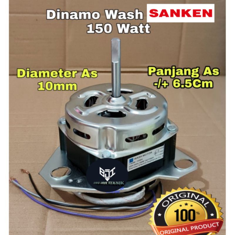 Dinamo WASH/PENCUCI Mesin Cuci 2 Tabung SANKEN POLYTRON SHARP - 150 Watt AS 10 MM