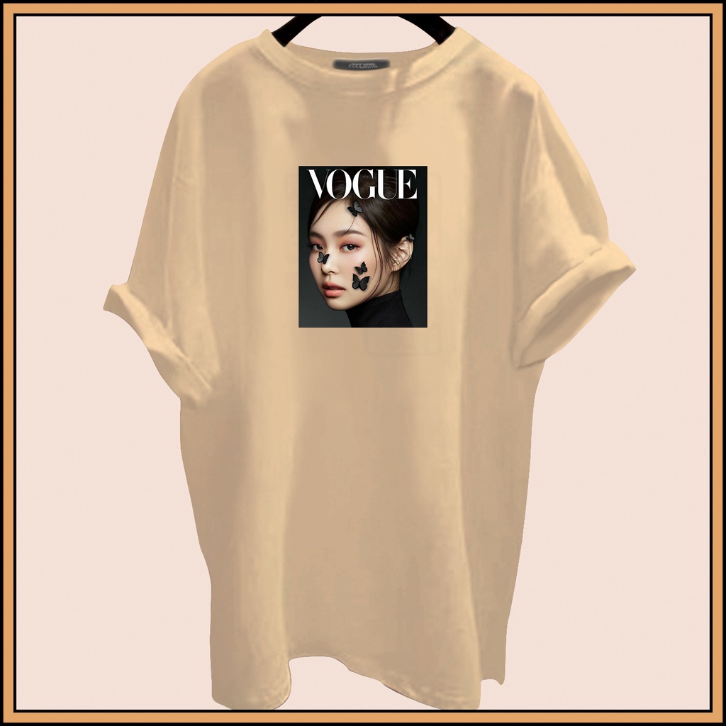 CALVIERO SHOP - BAJU KAOS ATASAN WANITA PRINT VOGUEE JENI LOGO GALAXY PRINT