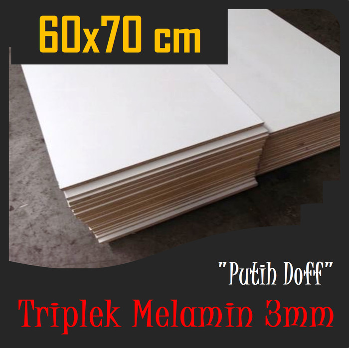 TRIPLEK MELAMIN 3mm 70x60 cm | TRIPLEK PUTIH DOFF 3 mm 60x70cm