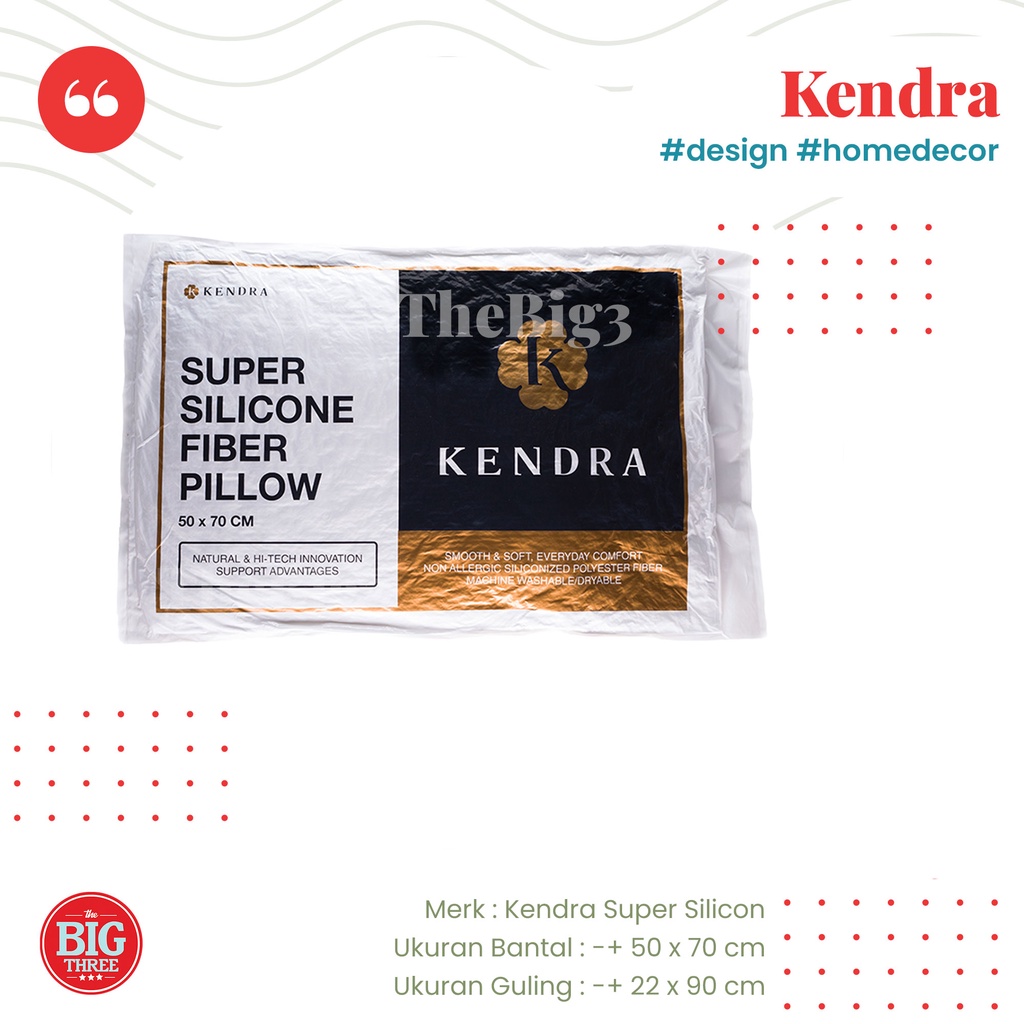 KENDRA Bantal / Guling Silikon - Soft Pillow Bolster - Super SIlicon grade AAA Tidur Kepala Economy