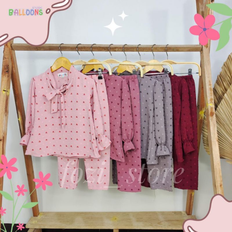 SETCEL CRINKLE RUBI LOVE TWOTONE 4T 5T ( FZ89 )