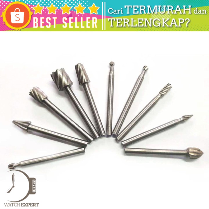 Mata Bor Tungsten Carbide Cone Spiral 10 PCS - GJ0106 Silver