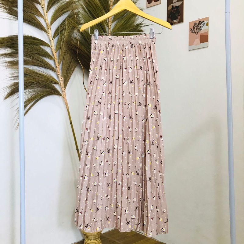 ROK PLISKET BUNGA DAISY / ROK PLISKET PREMIUM / ROK WANITA-Tulip coksu