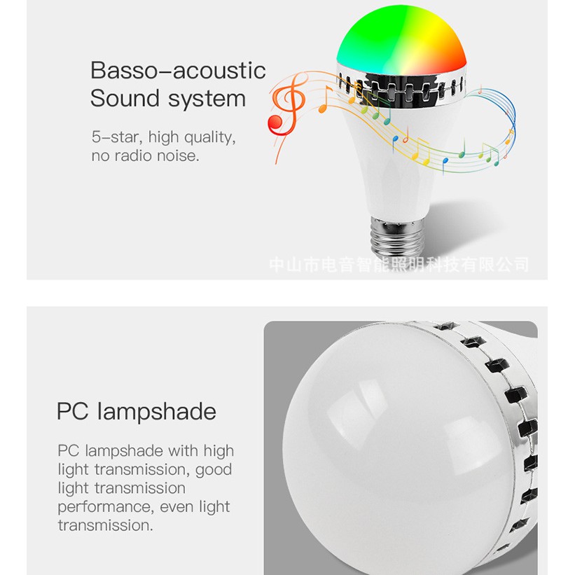 COD✨Speaker bluetooth wireless lampu music LED RGB bohlam speaker