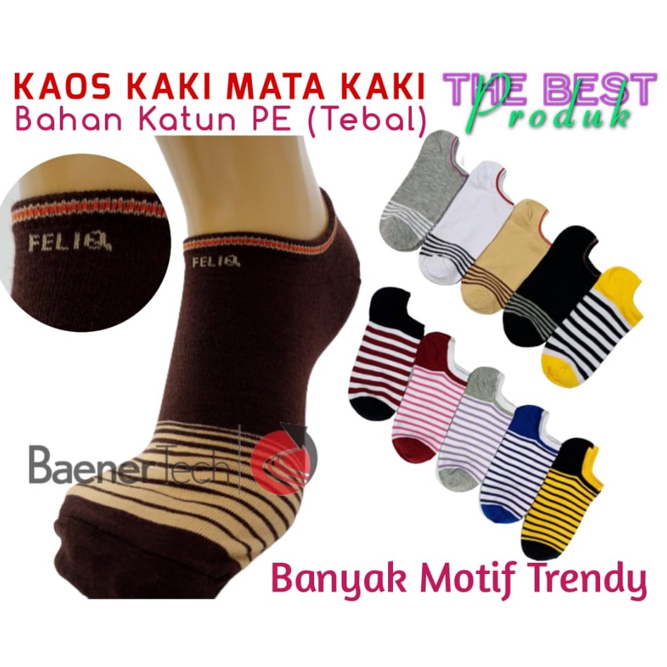 Kaos Kaki Semata Kaki  (Sneaker) Motif Belang Pria Wanita