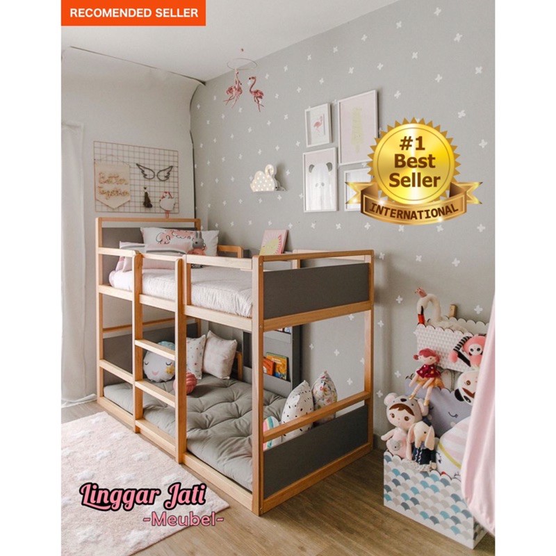 FLASH SALE Tempat Tidur Tingkat Anak Murah Bed Tingkat Ranjang Susun Bunk bed Dipan Laci Sorong