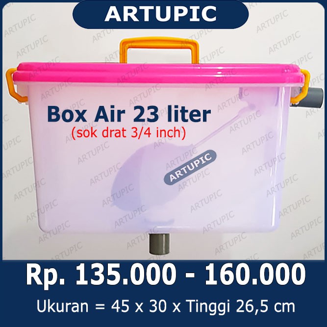 Box Air 23 liter regulator penampung penurun tekanan air nipple