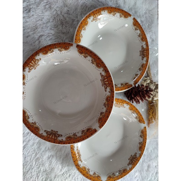 1 set piring batu 7,5 lontong bunga Mahkota