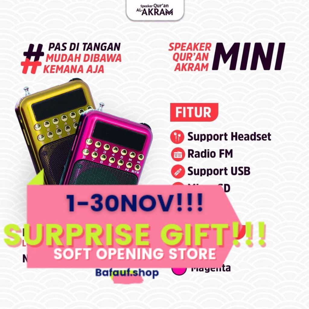 SPEAKER QUR'AN AKRAM Speaker Al Quran Al Akram Mini Traveller Mi Port Lengkap Banyak Pilihan Diskon 