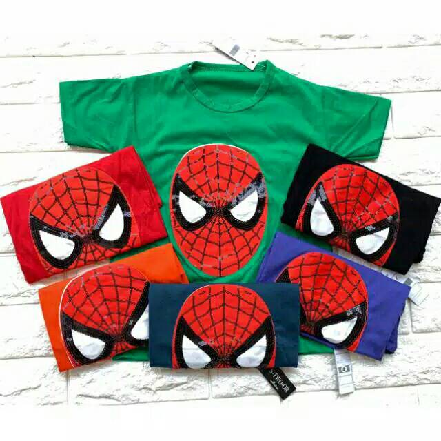  KAOS  SPIDERMAN ANAK  ANAK  SUPERHERO LAMPU  LED DAN USAP 