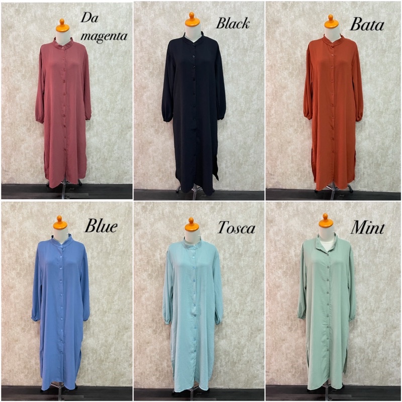 POPPY LONG TUNIK POLOS CRINKLE AIRFLOW TUNIK POLOS KANCING BUSUI BUMIL PGMTA