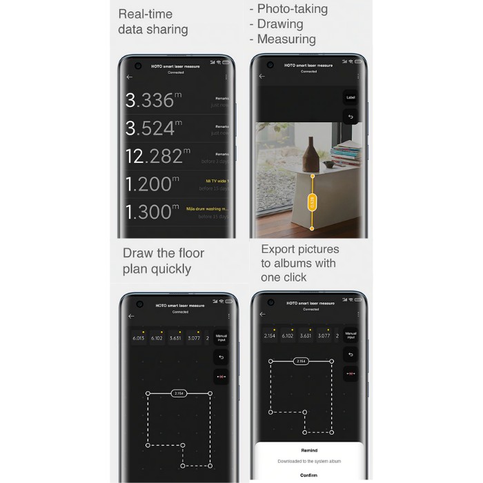 HOTO Smart Laser Rangefinder Meteran Pengukur Jarak Laser Digital