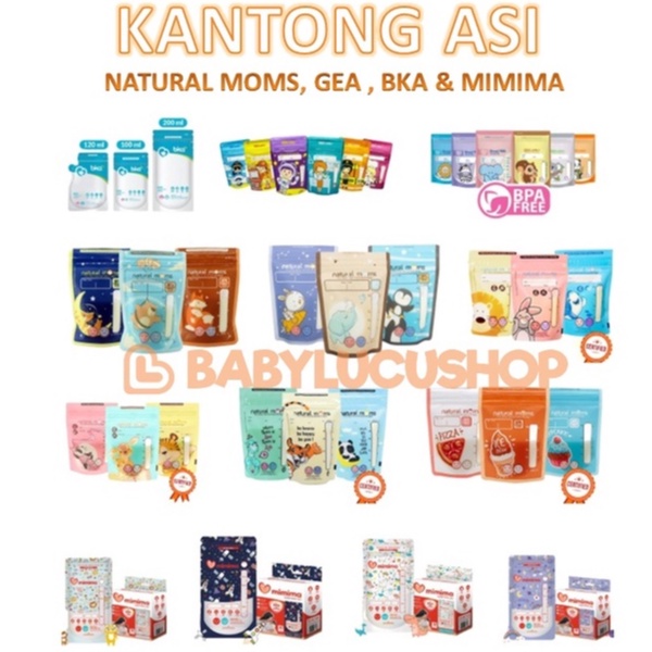 Kantong Asi Natural Moms 100cc 120cc 150cc Natural Mom Breast Milk Bag Kantong Susu ASIp