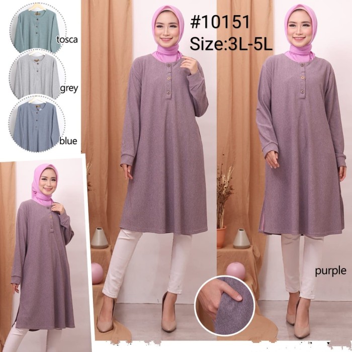 Yuuk Merapat Baju Muslim Tunik Jumbo / Baju Muslim Tunik Kaos Import Tunik Jumbo - Xxl