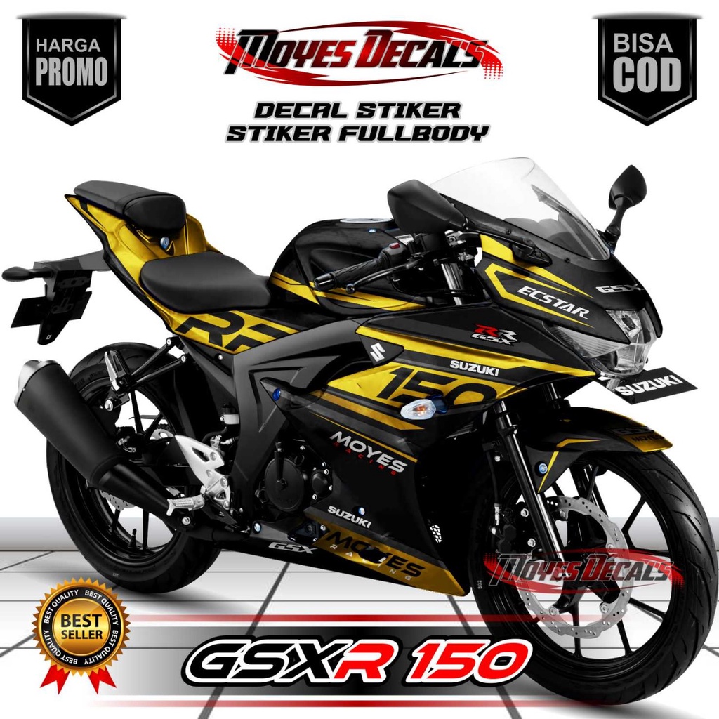 Decal Sticker GSXR 150 Motif Racing Moyyes New Series Gold