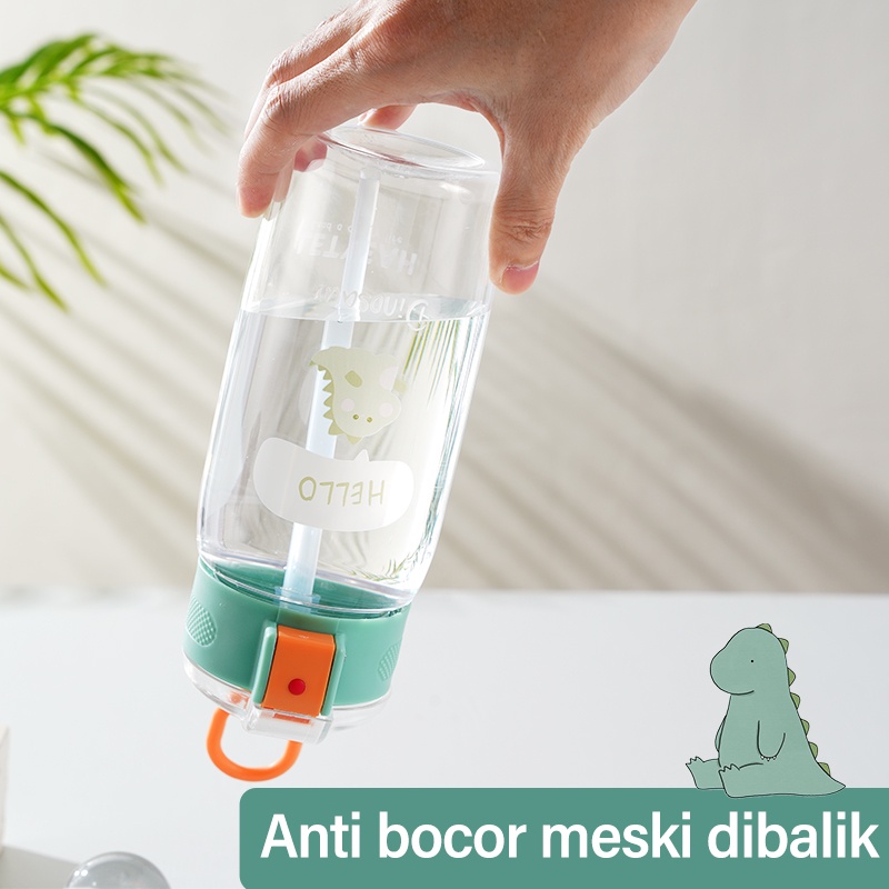 Letyeah &amp; Anantagt Botol air Minum Anak Dengan Sedotan 500ml anti tumpah Karakter Hewan / tempat minum anak /bpa free