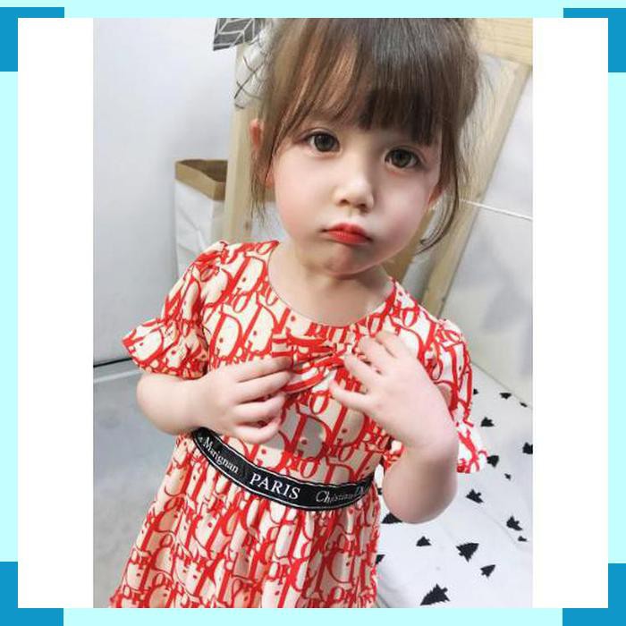 Dress Anak Perempuan Cute Diory Red Chili Words Import ZHDGP068