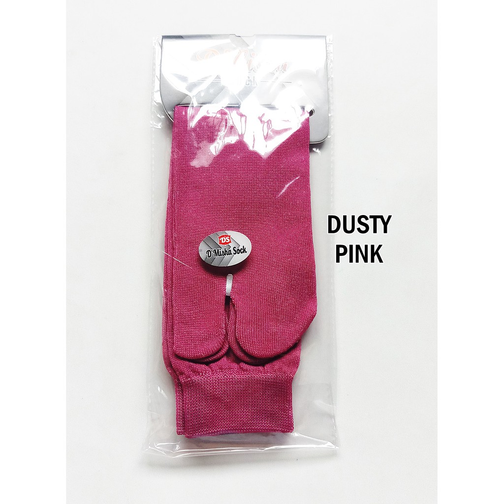 Kaos Kaki Jempol Muslimah Polos Banyak Warna-Dusty Pink