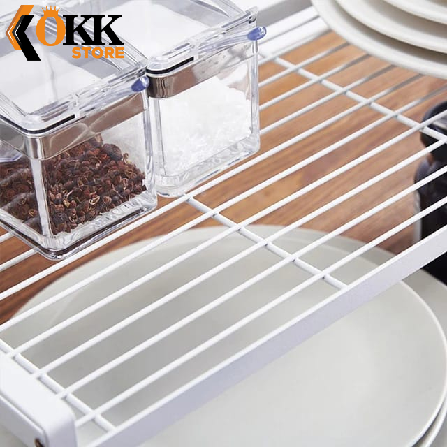 【KF】Rak Bumbu Style Modern 1 Tingkat Rak Dapur Serbaguna Tempat Penyimpanan Bumbu Besi Rak Dapur Susun Tanpa Rakit