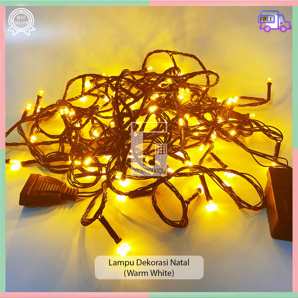 Lampu Hias Hiasan Led Tumblr Tumbler Tambler Natal Dekorasi Dekor Tema Pohon Natal Christmas Xmas Tree Decorations Decoration Decor String Lights Warna Warni Kuning Warm White Kelap Kelip Kerlap Kerlip Kedap Kedip 10 Meter 100lampu 100 Led Murah Outdoor