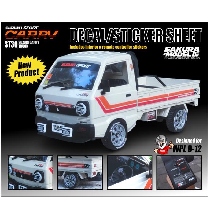 Decal / Sticker Set Wpl D12 Suzuki Carry K&N Performance Filter
