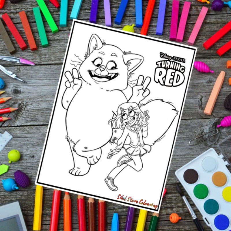 

Kertas Mewarnai Gambar Anak Tema Turning Red 01 / Kertas Gambar (10 Lembar Gambar)