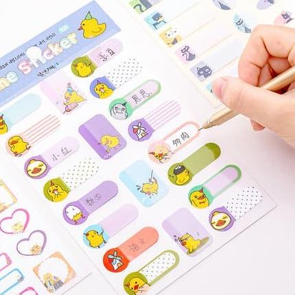 

STIKER NAMA LABEL KARAKTE LUCU BAHAN KERTAS TAHAN AIR WATERPROOF