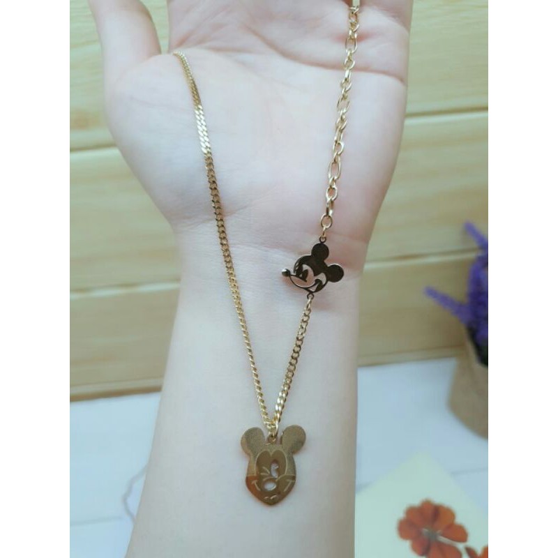 Kalung titanium wanita / kalung asli titanium mickey / kalung miki titanium