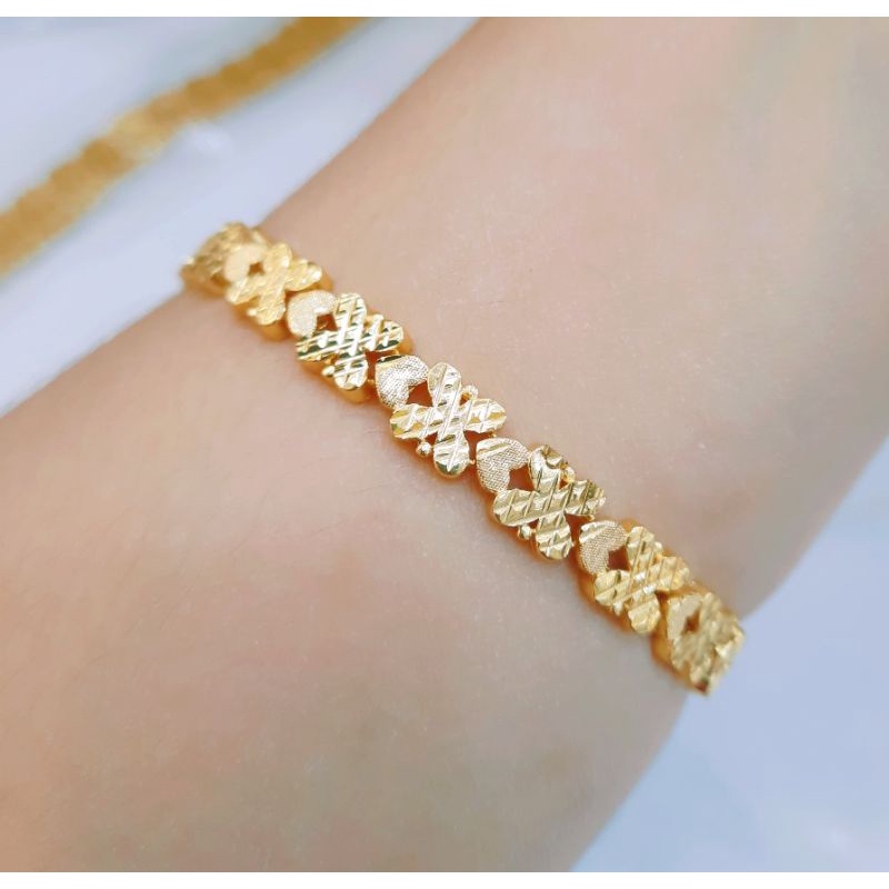Gelang ukir rantai lapis emas xuping /gelang emas bangkok