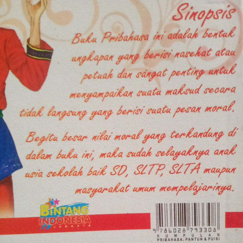 Buku Kumpulan Pribahasa Pantun &amp; Puisi Untuk SD/SLTP/SLTA/UMUM