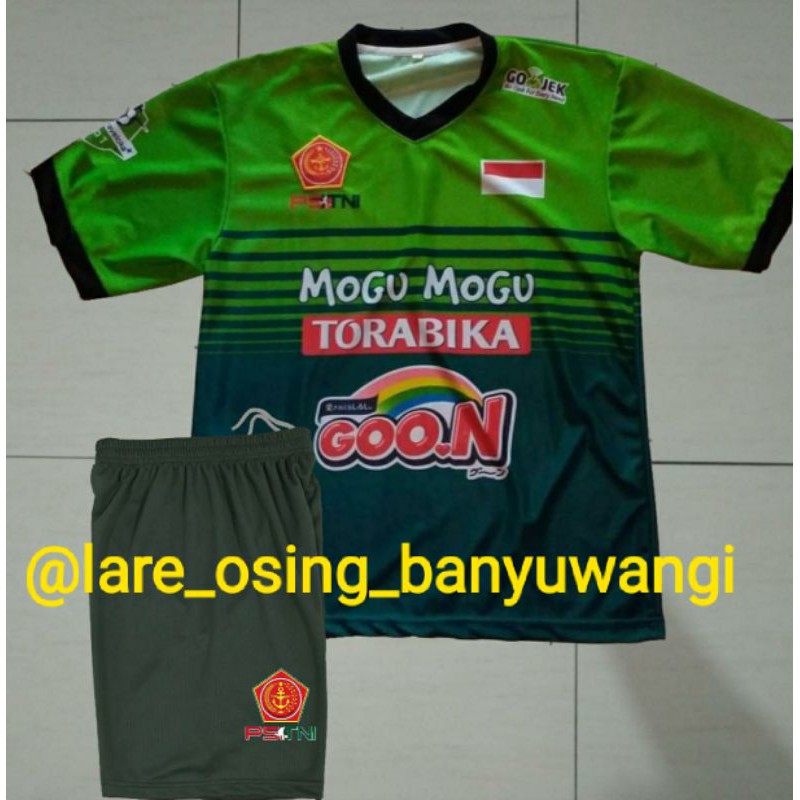SETELAN DEWASA PS TNI 2017 HOME HIJAU ARMY JERSEY CELANA LIGA 1 RETRO PRINTING