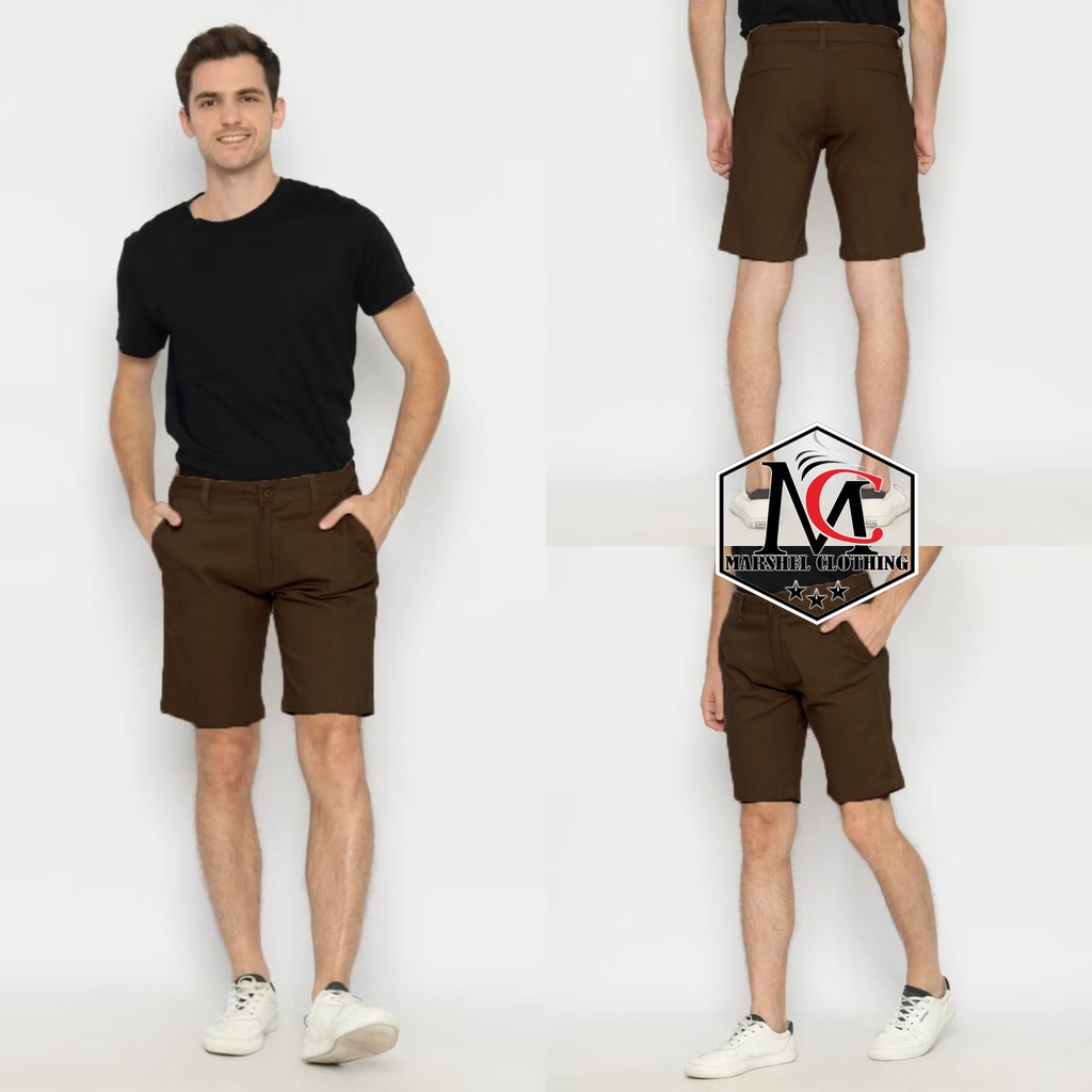 RCL - Chino Short Pants Crem / Celana Chino Cream Pendek Pria - Chino Premium Big Size S.M.L.XL 27 Sampai 34 Bahan Melar Impor