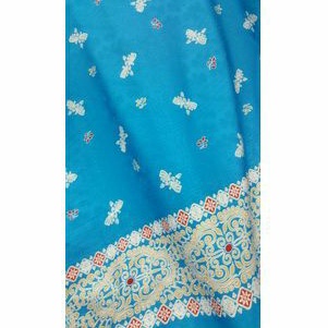 Kain Silk Batik Solo Biru Muda