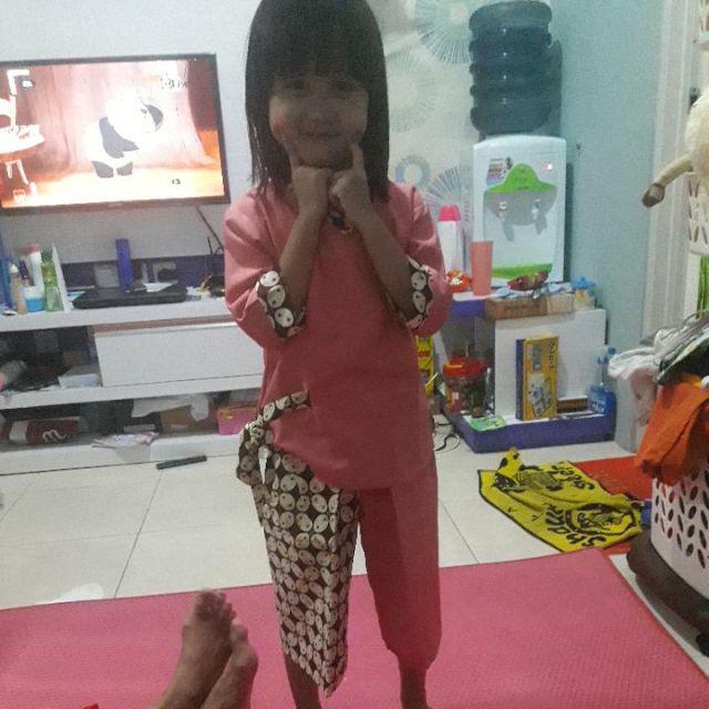 Setelan Kulot Batik Anak (free Bandana) Usia 2-9th /baju Batik Anak