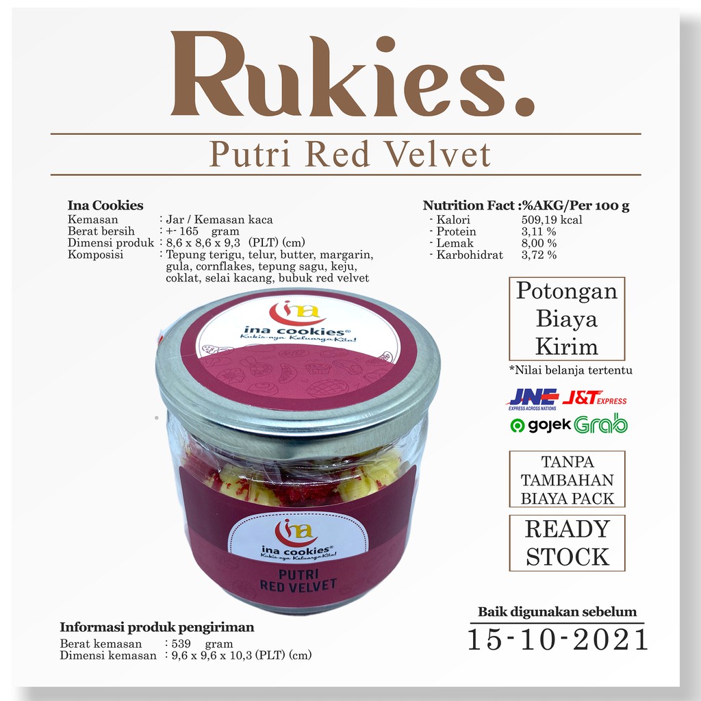 

Ina Cookies - Jar - Red Velvet