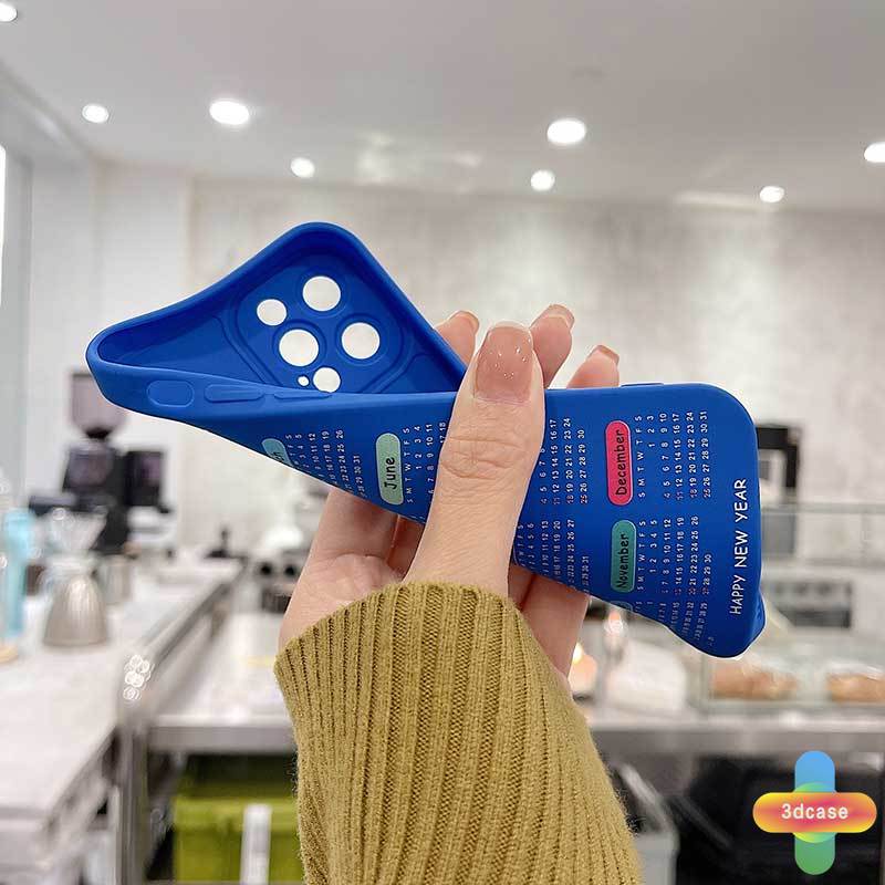 Casing Soft Case Xiaomi Redmi Note 8 10S 9 10 9 10 PRO MAX 11 9S Xiaomi Redmi POCO C3 C31 X3 NFC X3 PRO Redmi 9 9C NFC 9A 9i 9T 9AT 9 PRO Power 10X POCO M2 PRO 10 Prime 2022 Klein Blue Calendar Soft TPU Shockproof Back Cover