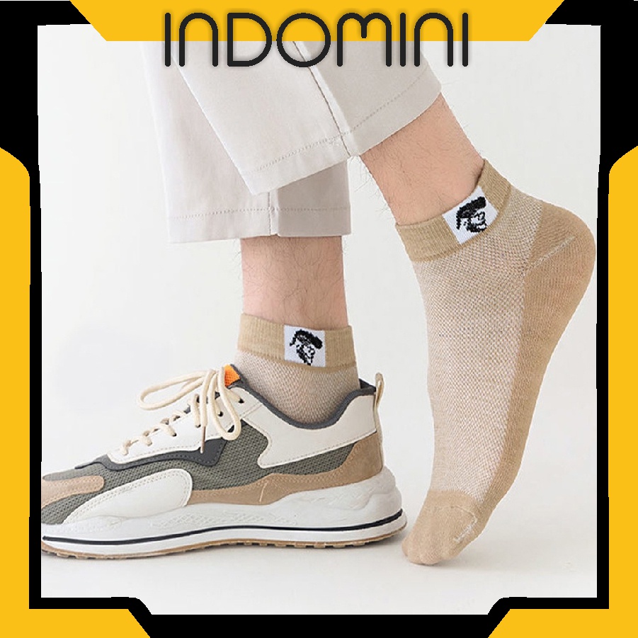 INDOMINI Kaos Kaki Polos Semata Kaki Motif Pria / Kaos Kaki Ankle Cute KK023