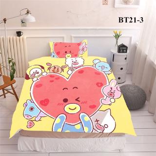 KPOP BTS  Set Sprei  Sarung Bantal Selimut Bahan BT21 