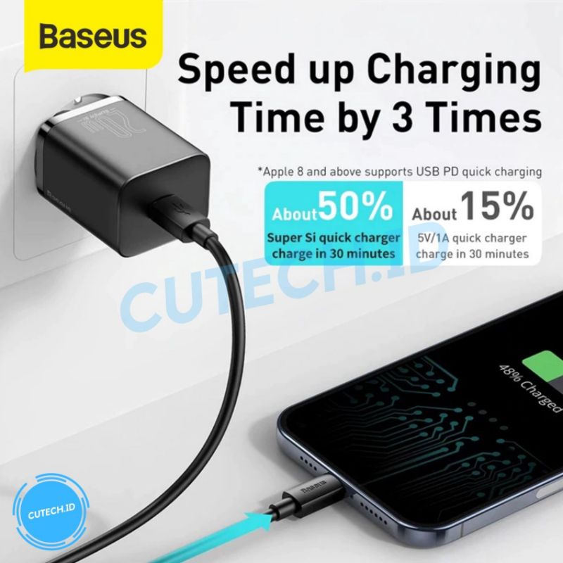 BASEUS KEPALA CHARGER TYPE C SUPER SI 20W PD QUICK CHARGER