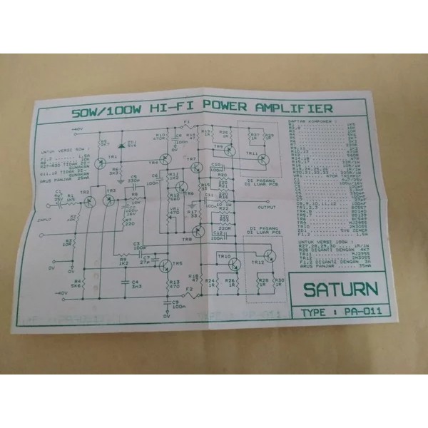 PCB 50W atau 100W Mono Power Amplifier PA-011FB