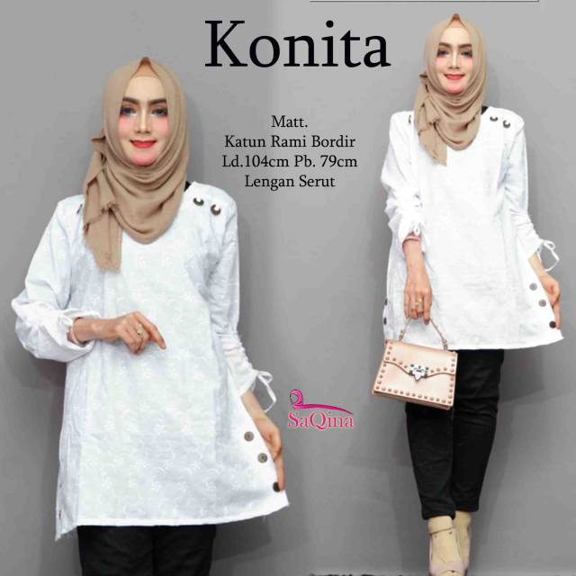 BLOUSE // KONITA BLOUSE // BAJU ATASAN WANITA WARNA PUTIH // BAJU ATASAN WANITA BAHAN KATUN BORDIR