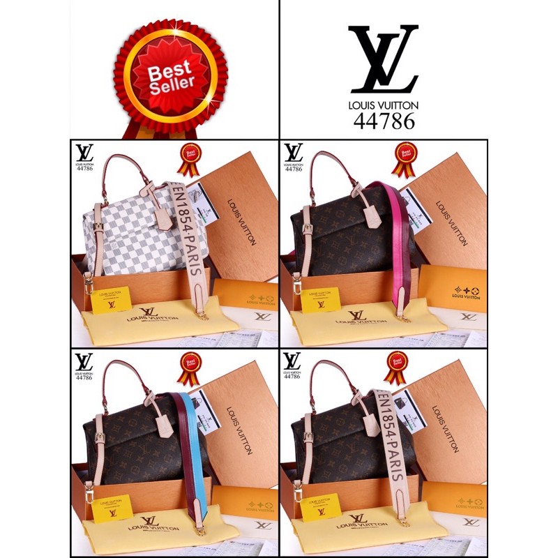 TAS Louis Vuitton Cluny Pelakor Celebrity Handbag Monogram Canvas Double Strip Like Original(44786)