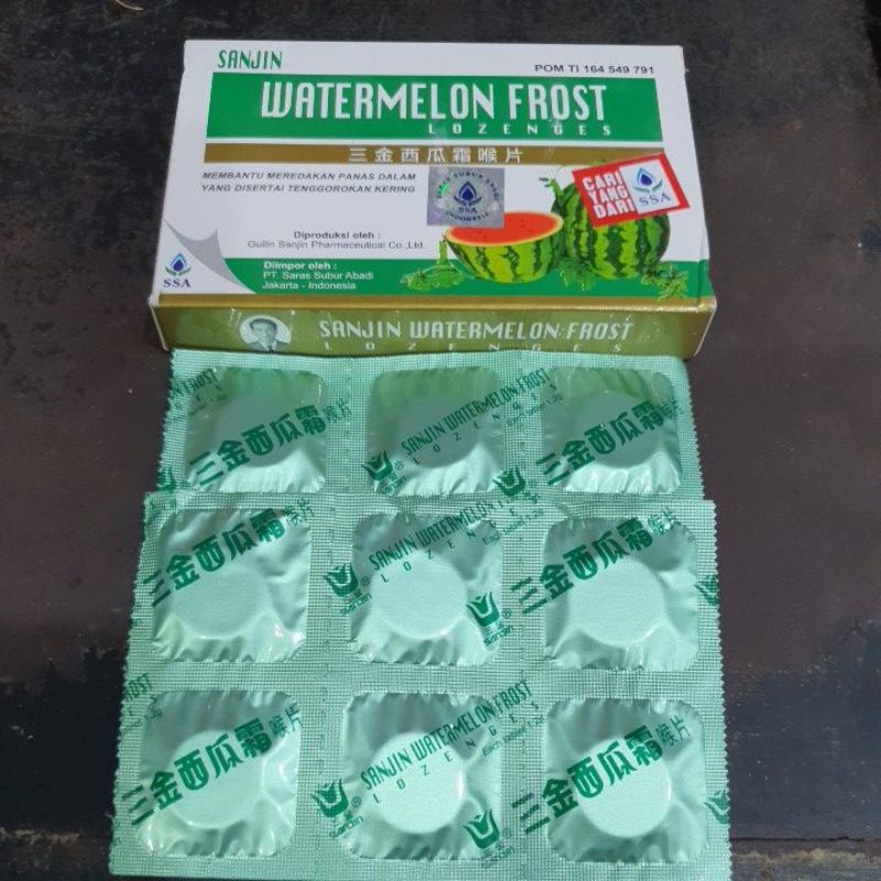 

Sanjin WaterMelon Frost Lozenges / Permen Tenggorokan / SanJin Xi Gua Shuang Pian.