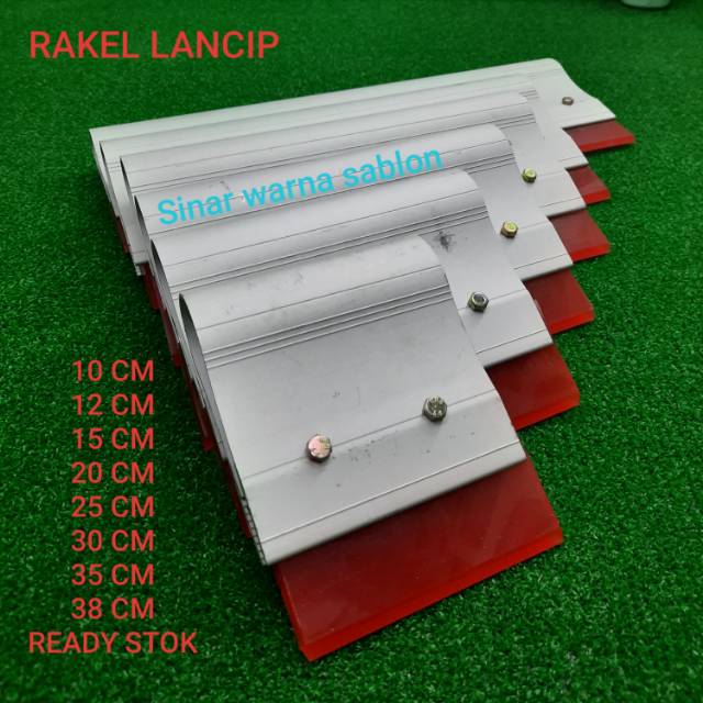 Rakel sablon merah LANCIP + Gagang allumunium