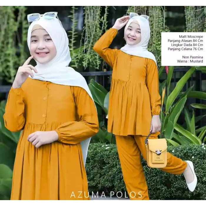 baju tunik anak perempuan setelan tunik anak perempuan 6_12 tahun baju anak perempuan baju anak perempuan terbaru 2022 baju setelan anak perempuan polos umur 6-12 thn-5