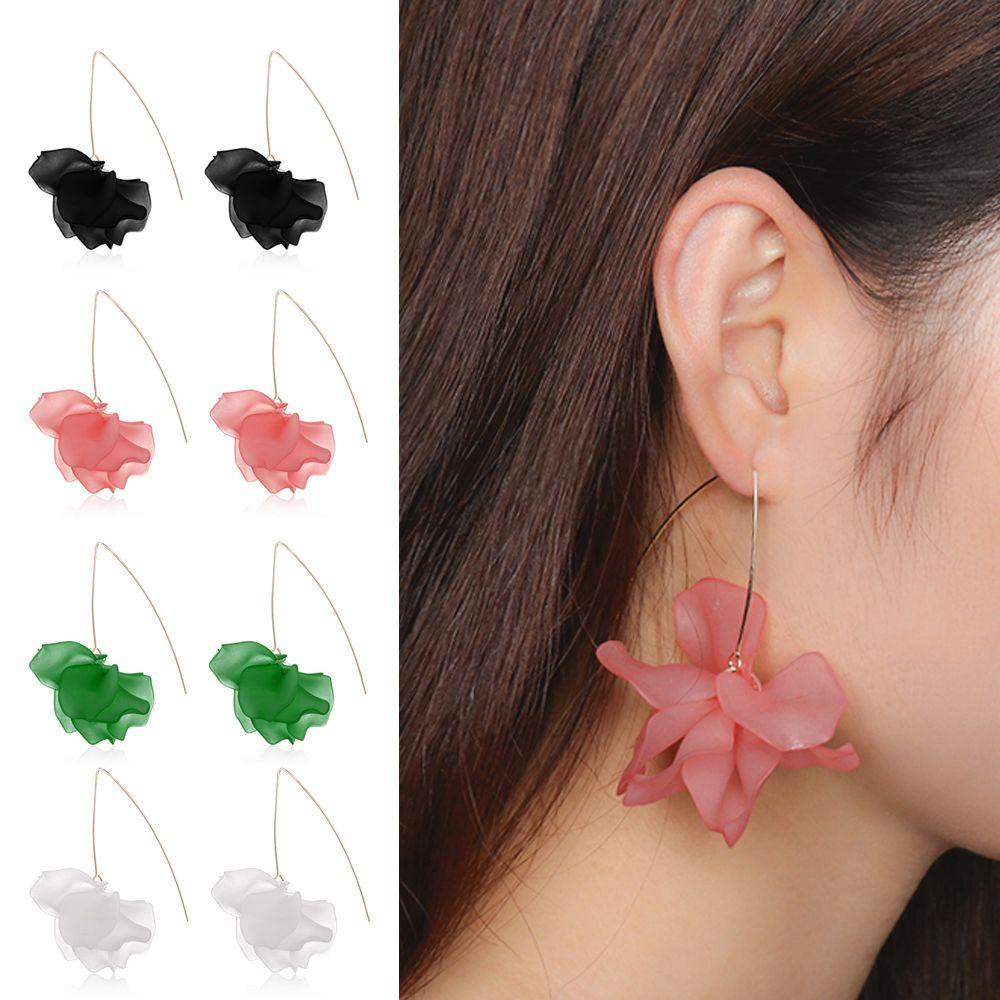 Anting Tusuk LILY Elegan Rantai Panjang Wanita Motif Bunga