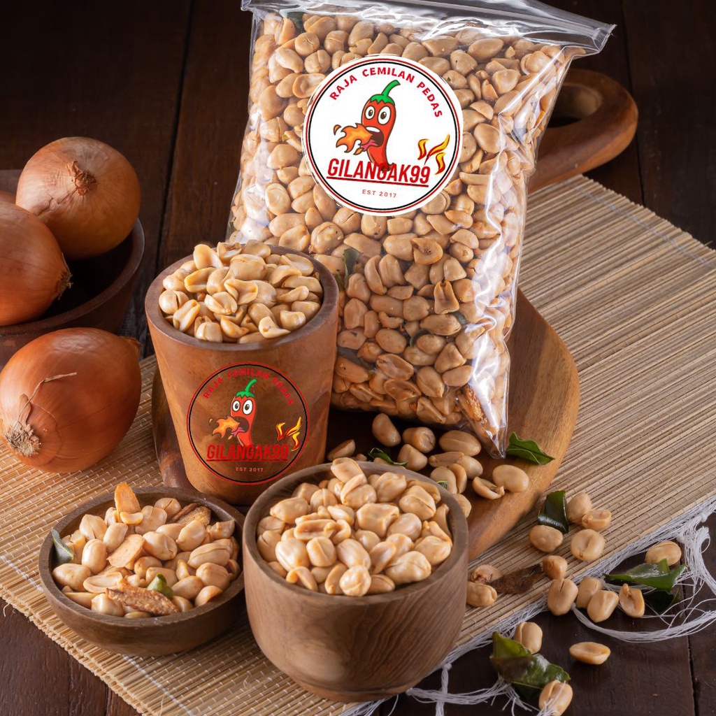 Kacang Bawang Kemasan 250 Gram Kiloan Kacang Tojin Gurih Asin Kacang Tanah Goreng Kacang Bawang Goreng Kriuk Cemilan Kemasan