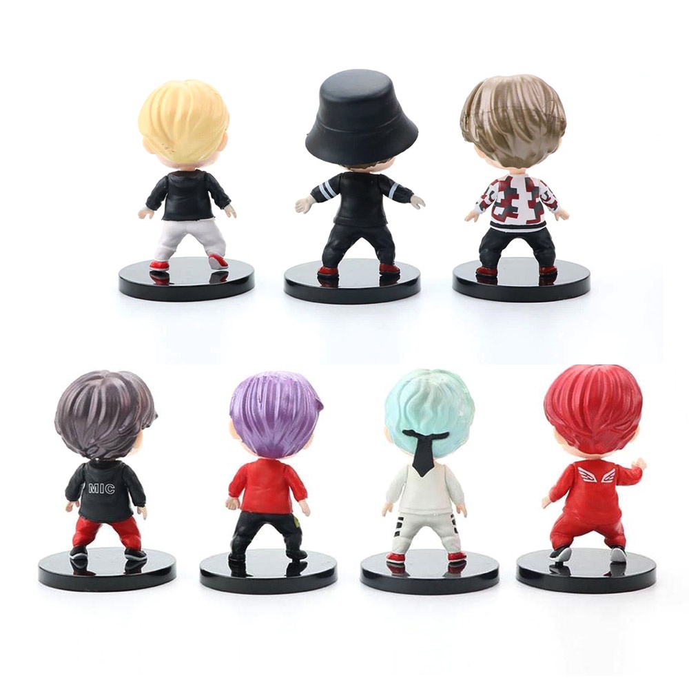 Action figure bts official mic drop  berdiri duduk icon kpop miniatur bangtan tinytan army mobil