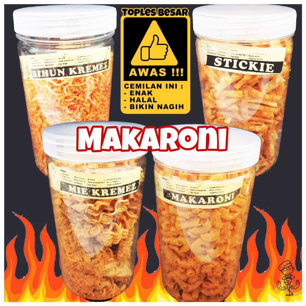 

PREMIUM - MAKARONI MIE REMEZ BIHUN KRIUK CEMILAN JAJANAN JADUL TOPLES BESAR