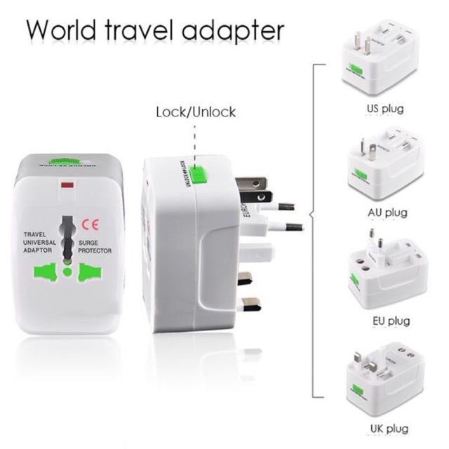 IMPORT Steker Universal Original Travel Colokan Power Adaptor Plug Universal Luar Negri